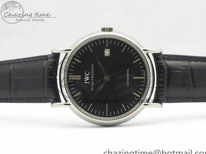 MIROTIME 0518 Portofino Automatic SS TWF 1:1 Best Edition Black Dial on Black Leather Strap A TravelReady 7199